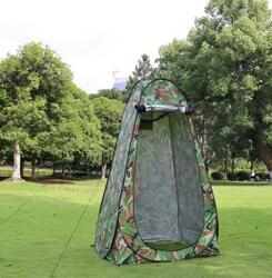 Portable privacy camping tent in camo print with UV shielding outdoor shower/toilet shelter on Tampa Home & Garden Store