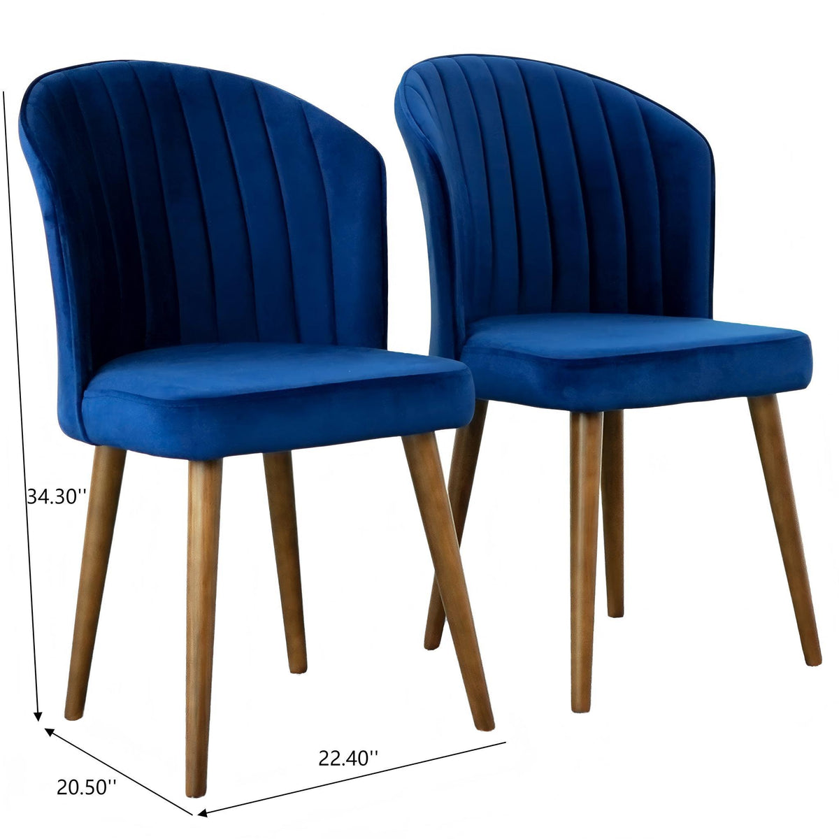 Parsons dining chair set blue velvet, 2 chairs, tufted backs, wooden legs HouseOfZazla on Tampa Home & Garden Store
