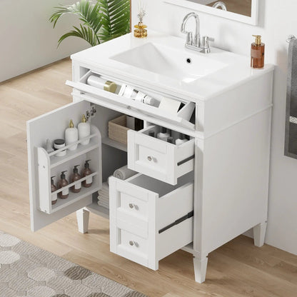 Bathroom vanity with top sink, two drawers, chrome faucet by Unique Piece Furniture on Tampa Home & Garden Store