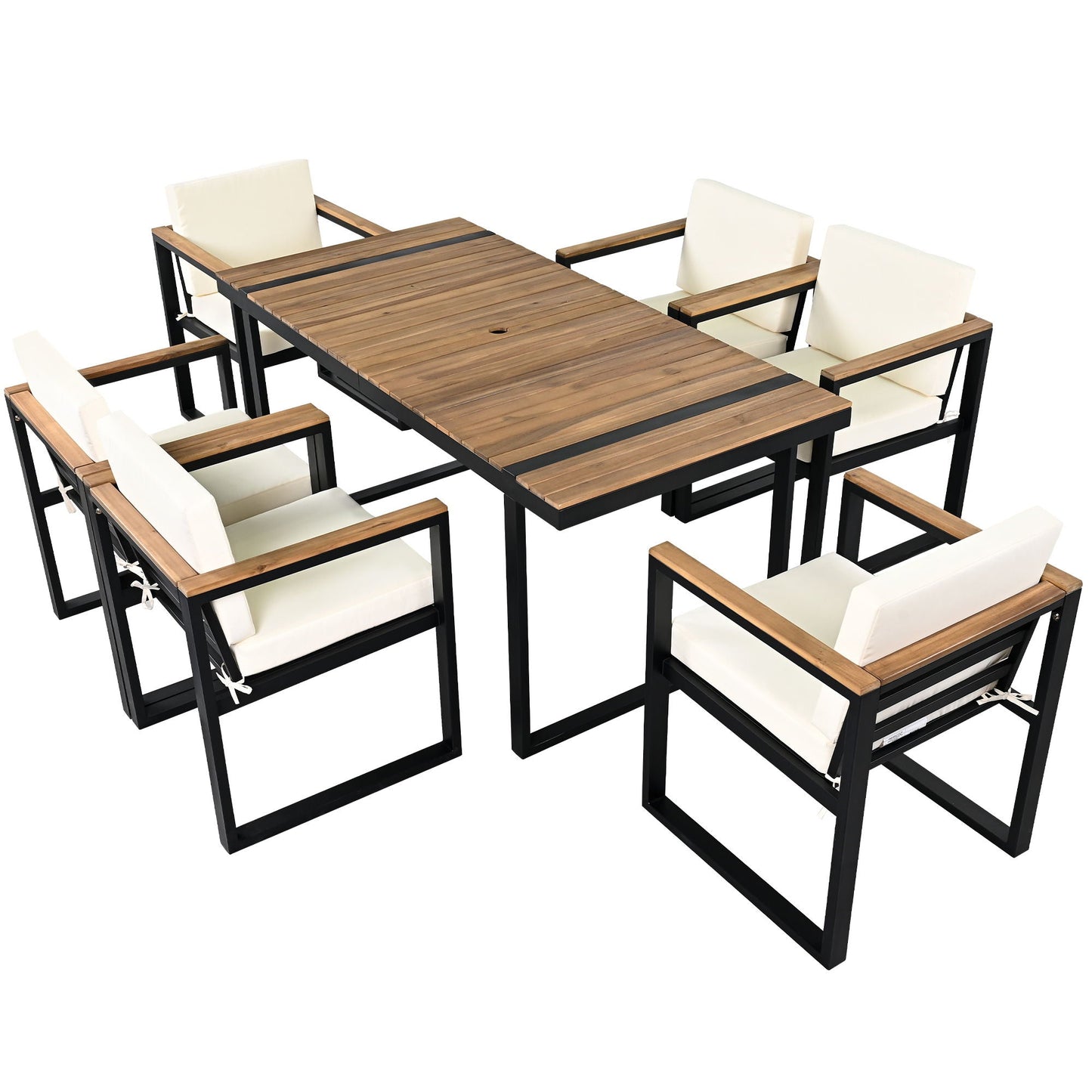 Seven Piece Outdoor Dining Table and Chair Set