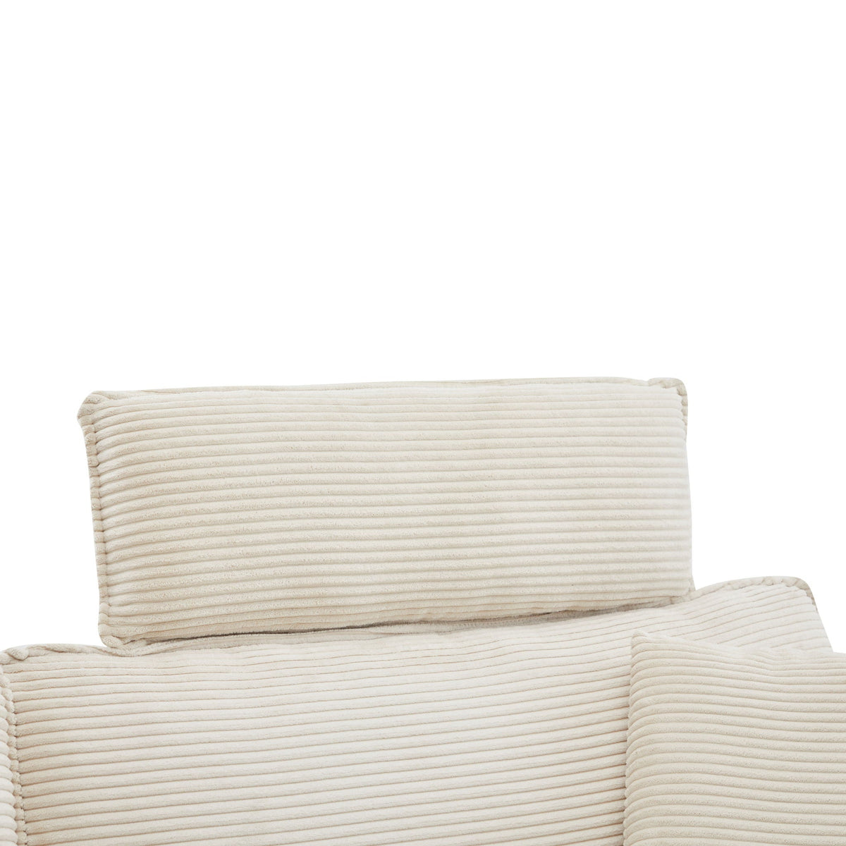Beige ribbed bath towels, rolled and stacked for a soft spa-like look on Tampa Home & Garden Store