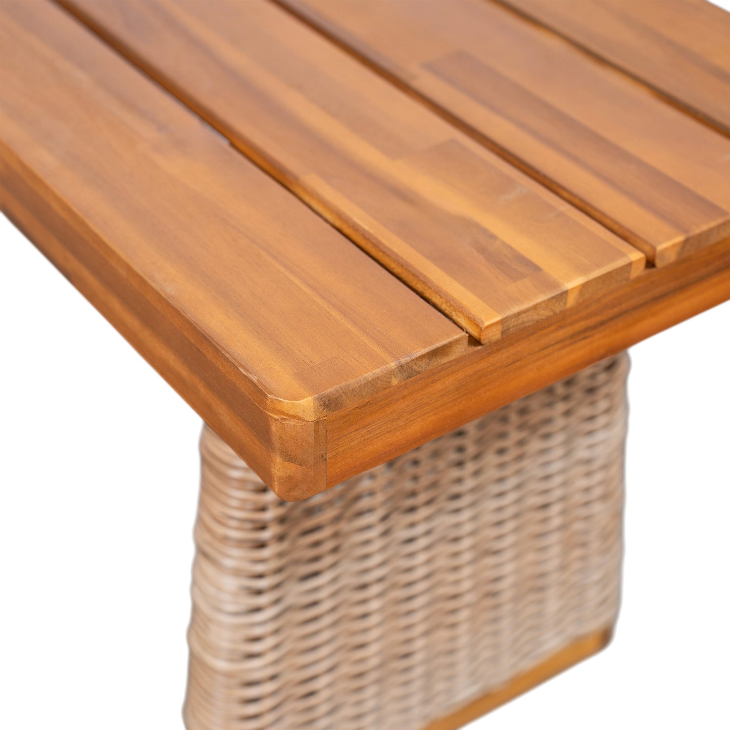 Outdoor Acacia Wood Dining Table and Bench Set