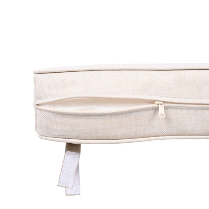 Outdoor club chair with rope arm and beige woven cushions; zippered cushion cover on Tampa Home & Garden Store