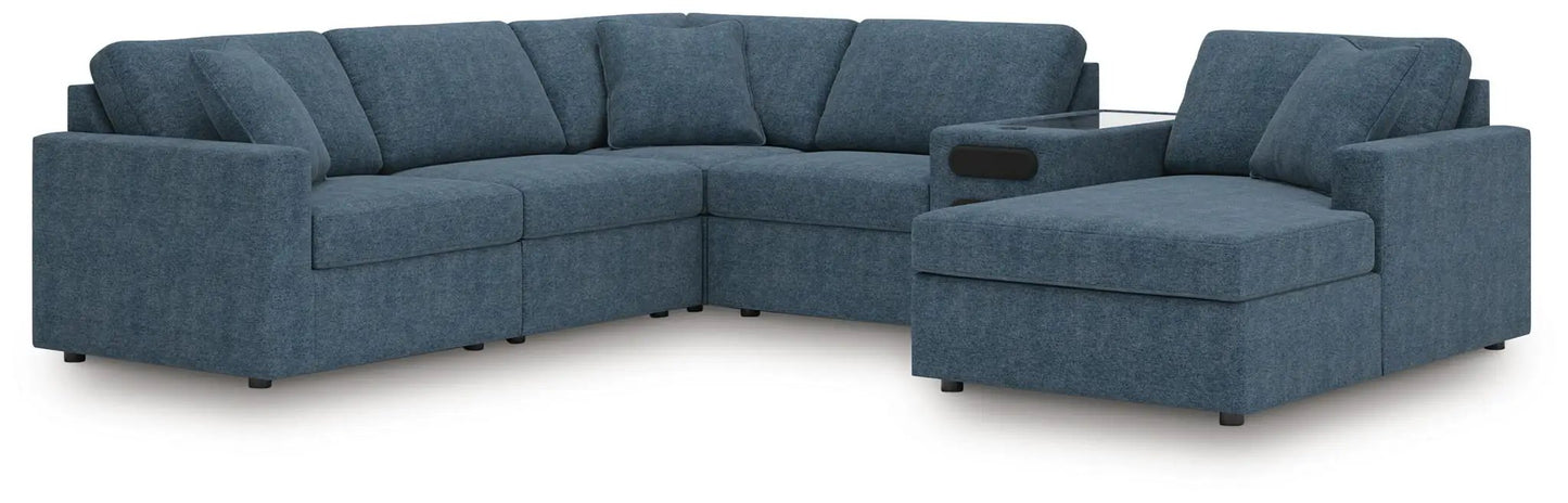 Modmax Sectional Ink blue upholstered sofa with right chaise by Unique Piece Furniture on Tampa Home & Garden Store