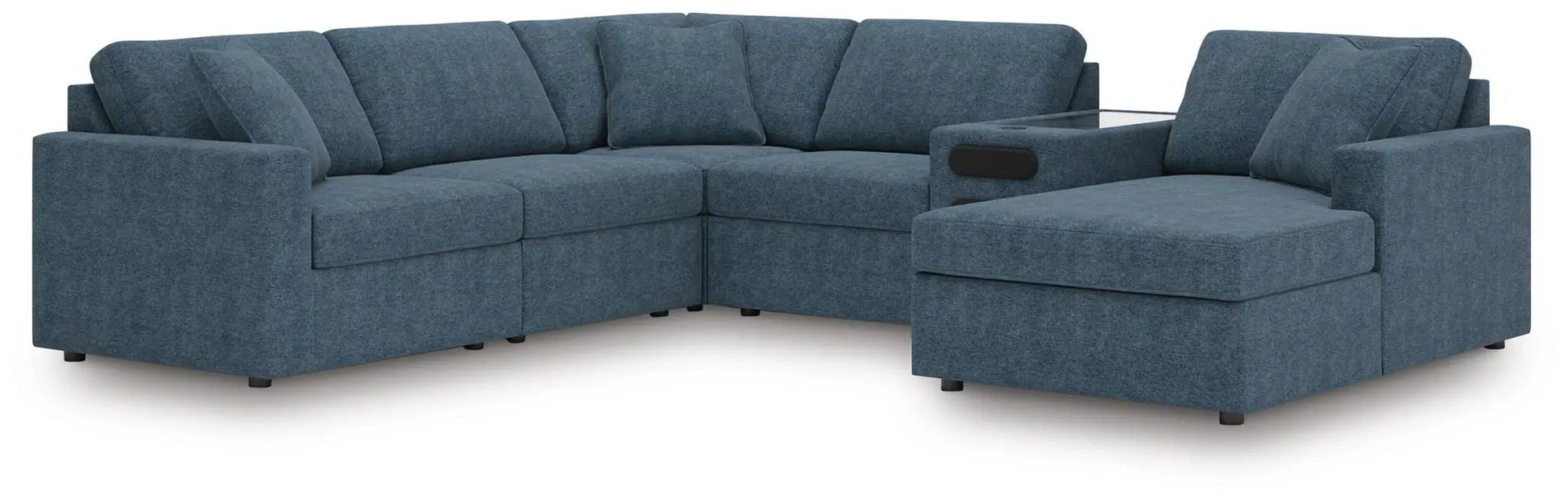 Modmax Sectional Ink blue upholstered sofa with right chaise by Unique Piece Furniture on Tampa Home & Garden Store