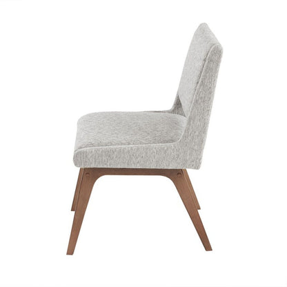 Dining Side Chair Set with upholstered cushions in light gray and wooden legs by HouseOfZazla on Tampa Home & Garden Store