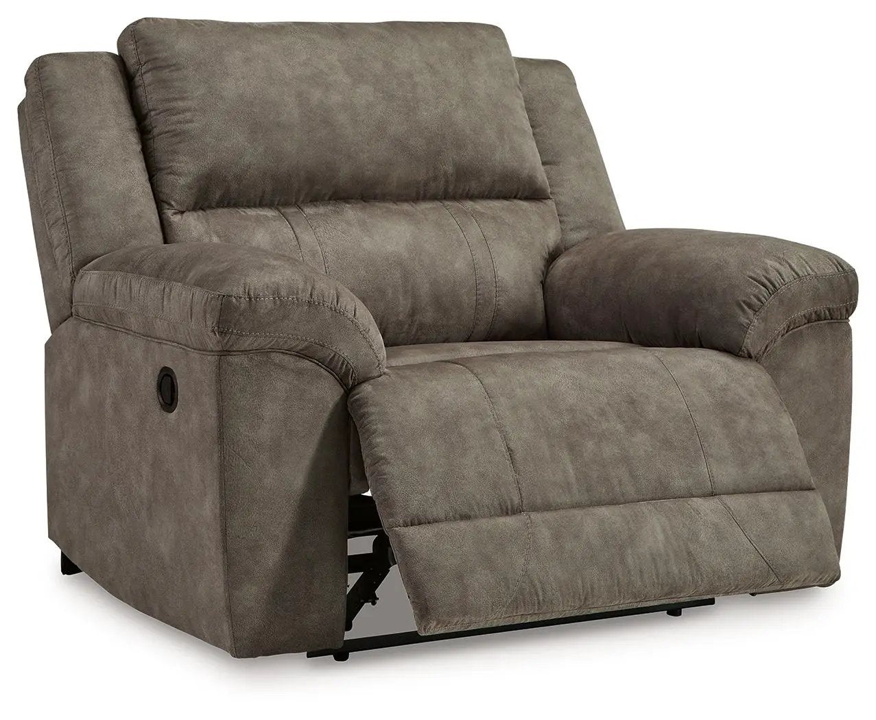 Laresview Zero Wall Wide Seat Recliner fossil fabric with plush cushioned arms on Tampa Home & Garden Store