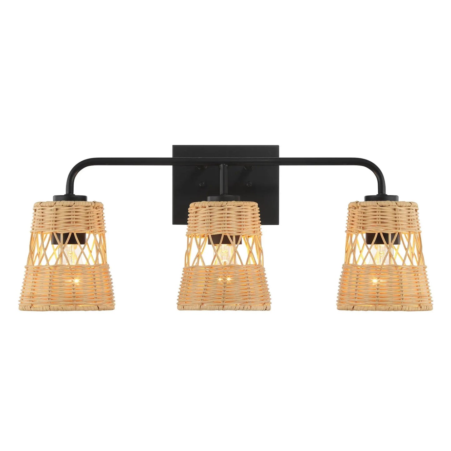 Moonlit Three Lights Wall Sconce with Shade Black