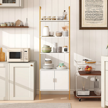 72.5 Inch Tall Bookshelf with Cabinet Anti-Tipping Kits and Metal Frame