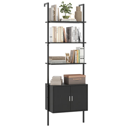 72.5 Inch Tall Bookshelf with Cabinet Anti-Tipping Kits and Metal Frame
