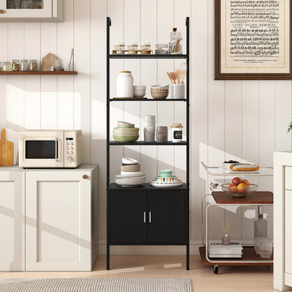 72.5 Inch Tall Bookshelf with Cabinet Anti-Tipping Kits and Metal Frame