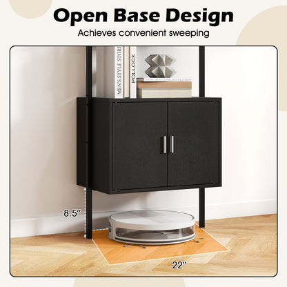 72.5 Inch Tall Bookshelf with Cabinet Anti-Tipping Kits and Metal Frame