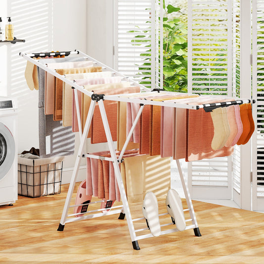 72.5 Inches Clothes Drying Rack with Height Adjustable Wings - Tampa Home & Garden Store