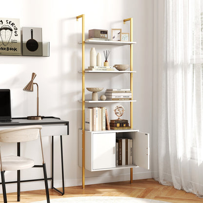 72.5 Inch Tall Bookshelf with Cabinet Anti-Tipping Kits and Metal Frame