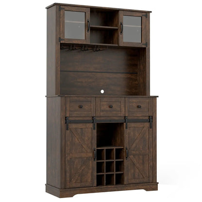 72 Inch Coffee Bar Cabinet With Drawers and Doors