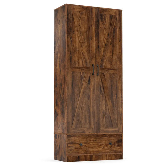 72 Inch Tall Farmhouse Pantry Cabinet 2-Door Rustic Wood DirectDeals on Tampa Home & Garden Store