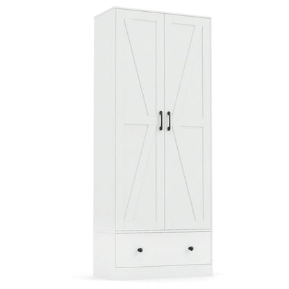 72 Inch Tall Kitchen Pantry Cabinet Farmhouse Wooden Cupboard with 2 Doors
