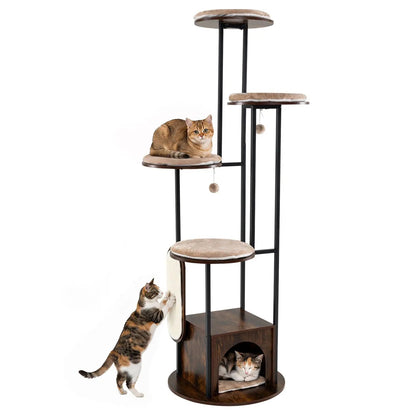 72 Inch Multi Level Cat Tree With Condo Perches
