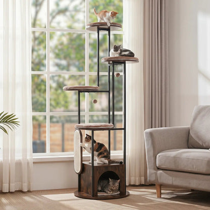 72 Inch Multi Level Cat Tree With Condo Perches