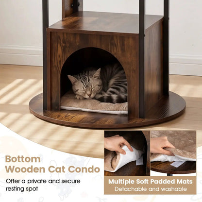 72 Inch Multi Level Cat Tree With Condo Perches
