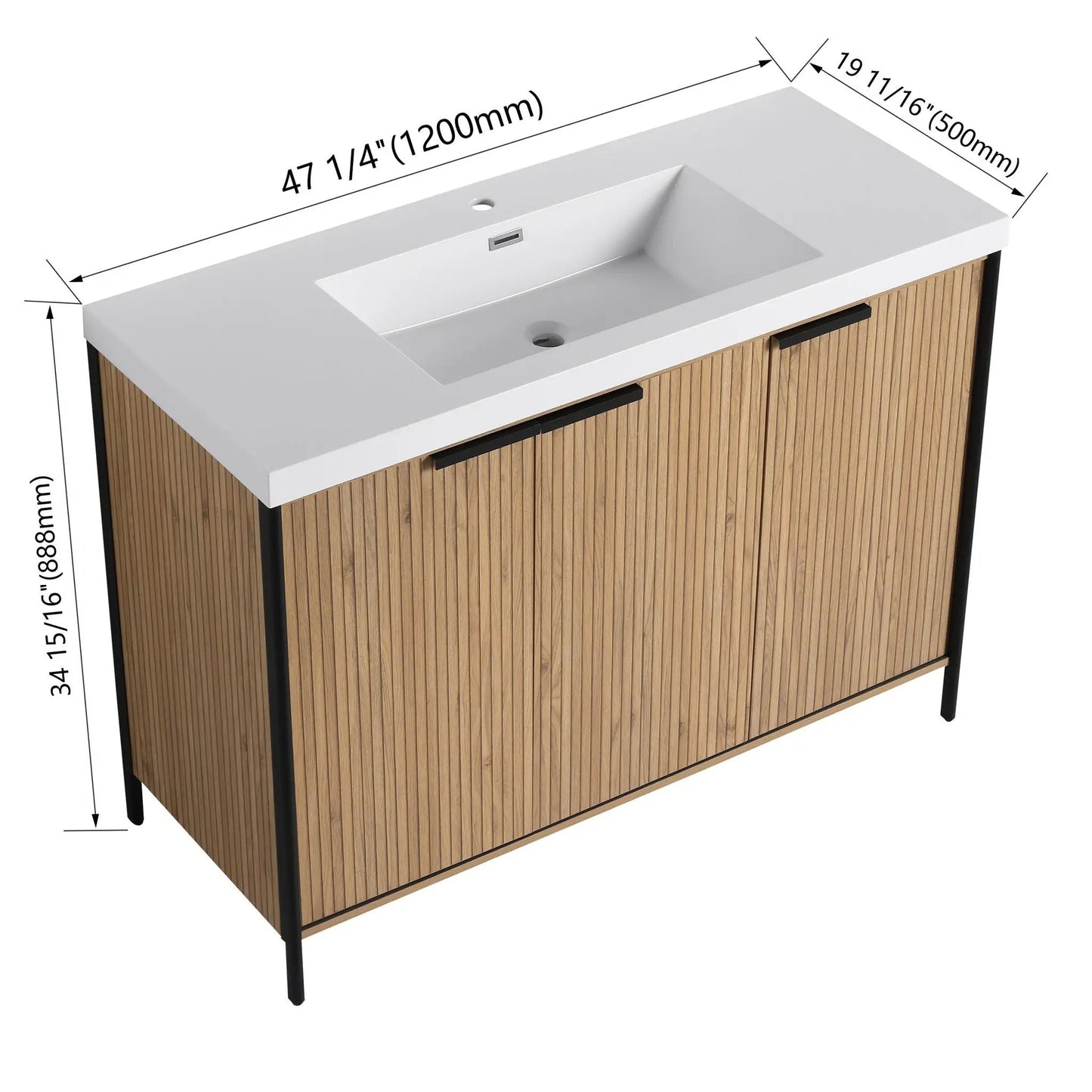 Modern Freestanding Vanity With Resin Sink
