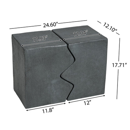Set of 2 Modern Outdoor Accent Side Tables