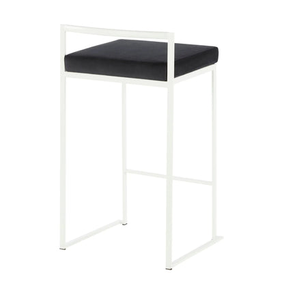 Fuji Simple Elegance Contemporary Stackable Counter Stool with white frame and dark cushion on Tampa Home & Garden Store
