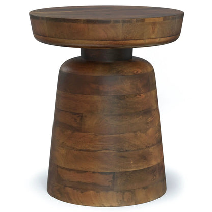 Robbie - Handcrafted Accent Table, round walnut top on pedestal base by Unique Piece Furniture on Tampa Home & Garden Store