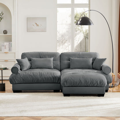 Oversized Modular Sofa with Movable Ottoman