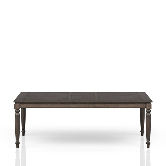 Extendable dining table coffee finish with planked top and turned legs by Unique Piece Furniture on Tampa Home & Garden Store