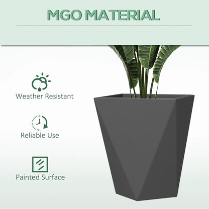 Outsunny Tall Stackable Planters Set Of 3 Gray
