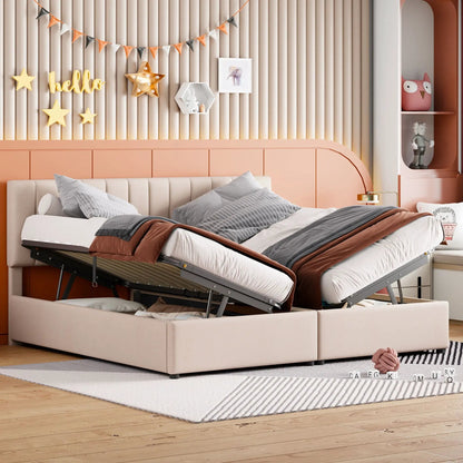 Upholstered Platform Bed with Hydraulic Storage