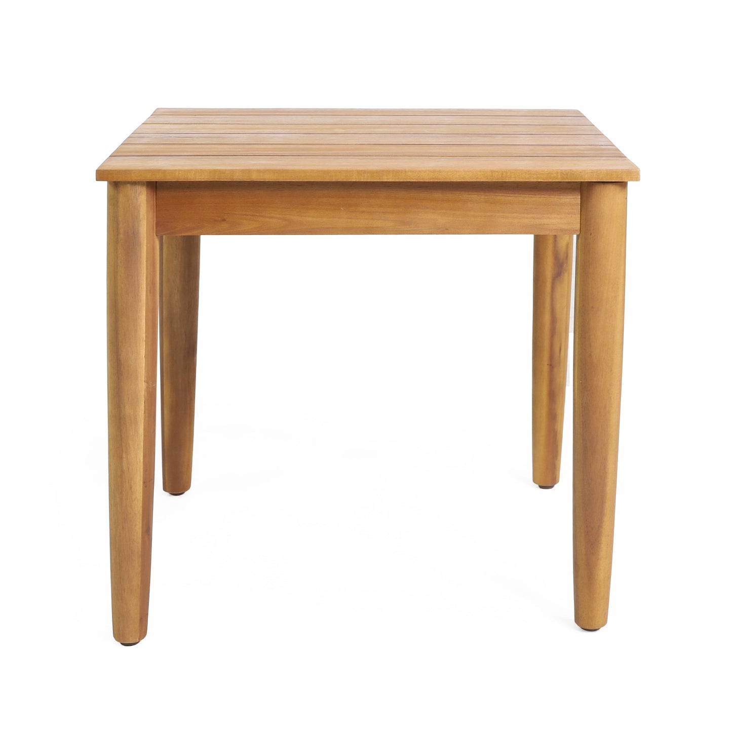 Acacia wood outdoor table with rustic slat top and chunky legs from HouseOfZazla outdoor set on Tampa Home & Garden Store