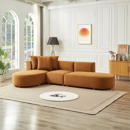 Orby - Stylish Sectional Sofa, tan faux leather, stationary sectional by Unique Piece Furniture on Tampa Home & Garden Store