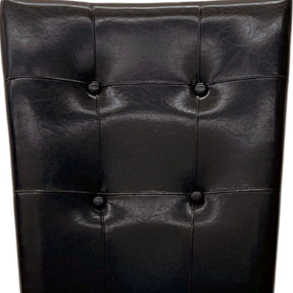 Britney synthetic leather side chair set of 2 in black faux leather with tufted button detailing on Tampa Home & Garden Store