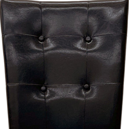 HouseOfZazla synthetic leather side chair set with button-tufted backrest in brown walnut on Tampa Home & Garden Store