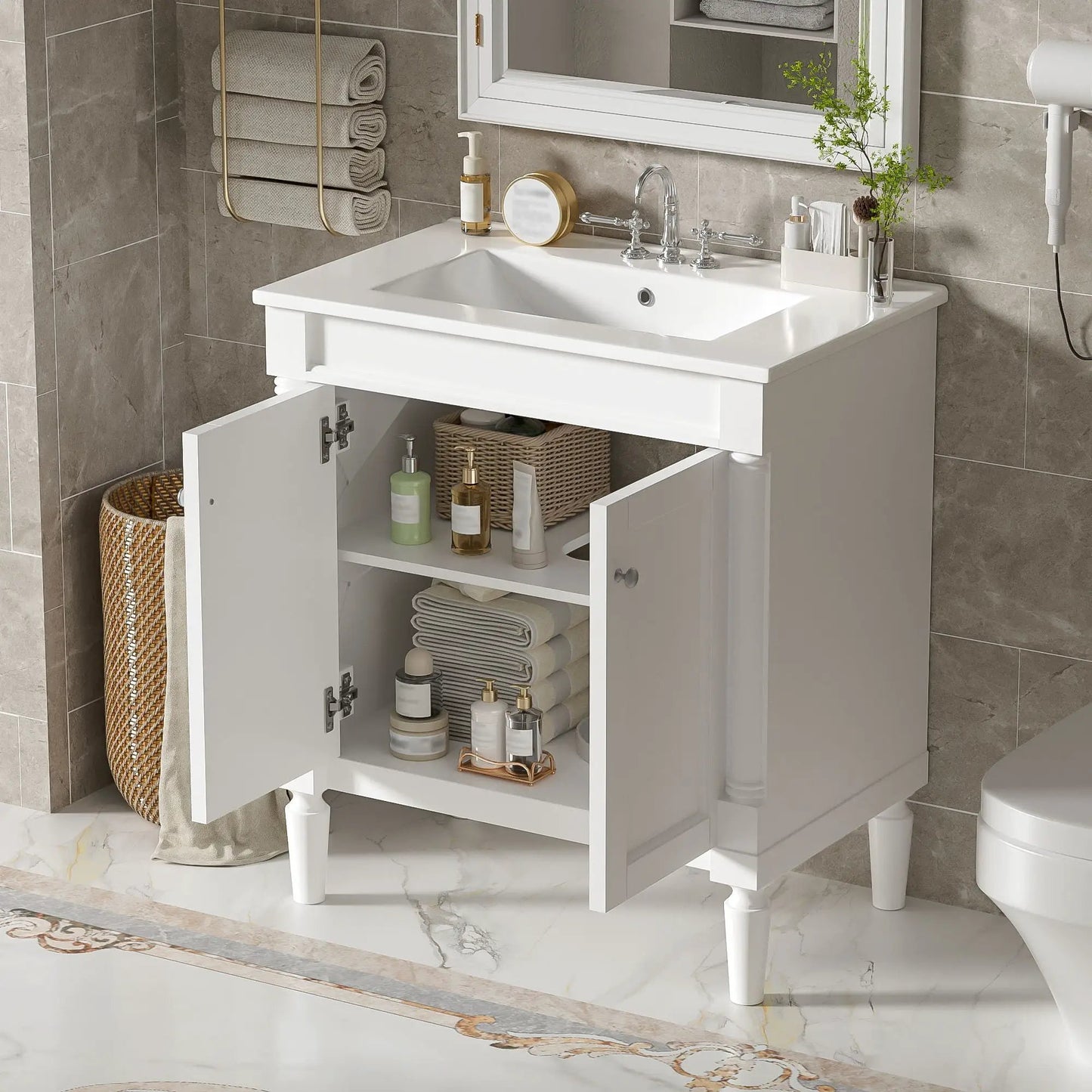 Bathroom Vanity Cabinet With Sink and Soft Close