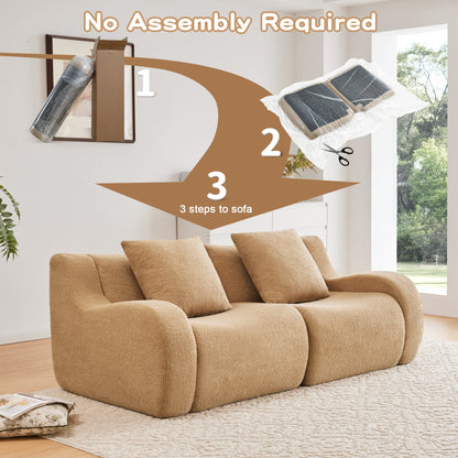 Soft Teddy Fabric and Modern Boneless Sofa