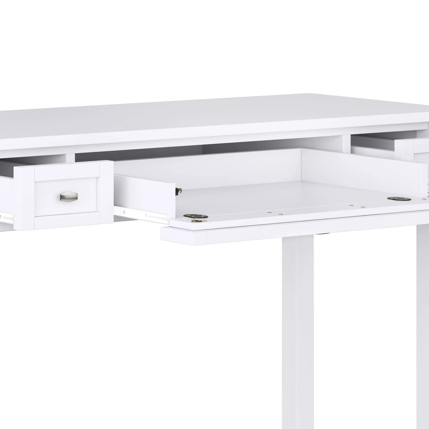 Warm Shaker Handcrafted Desk, white finish with multiple drawers and metal pulls on Tampa Home & Garden Store