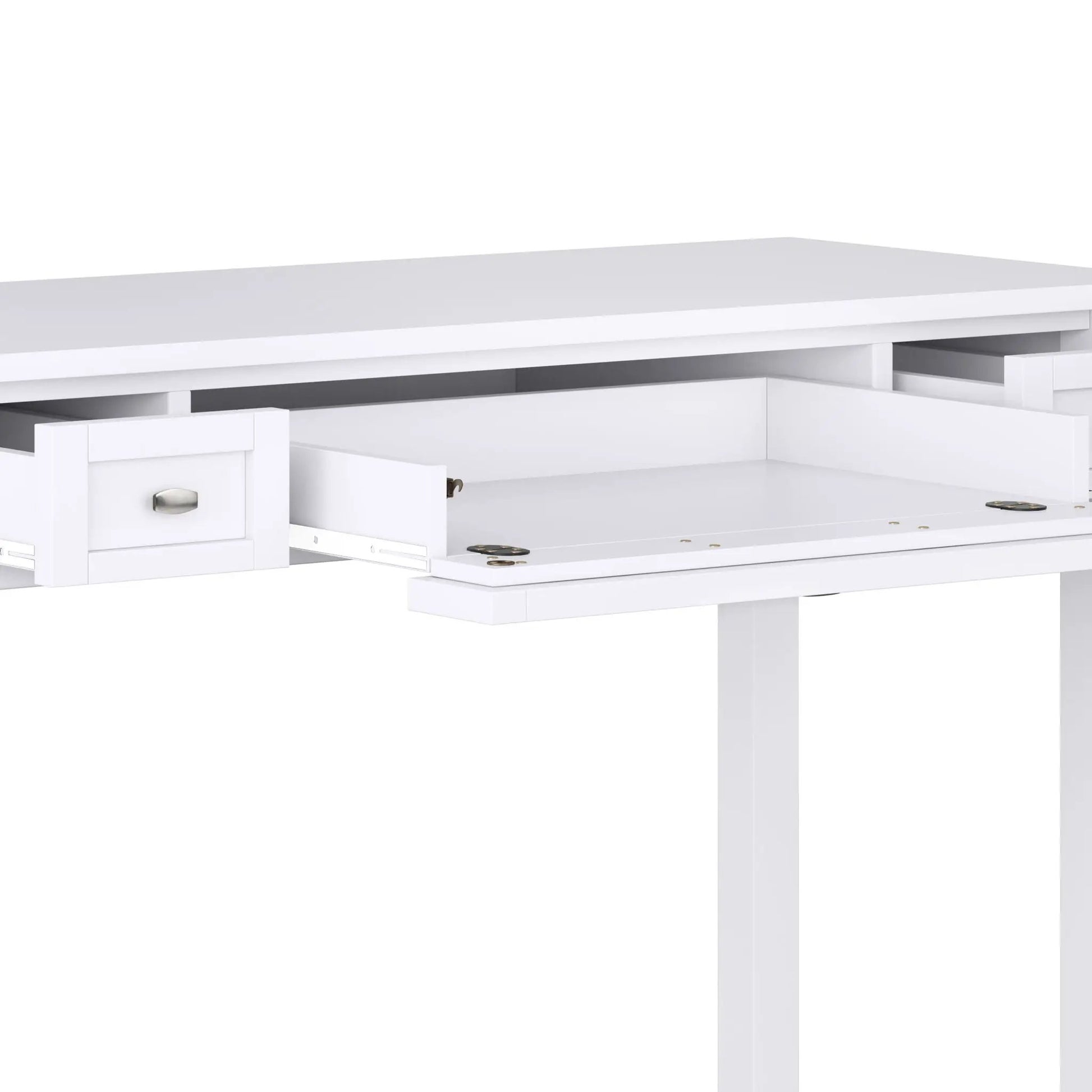 Warm Shaker Handcrafted Desk, white finish with multiple drawers and metal pulls on Tampa Home & Garden Store