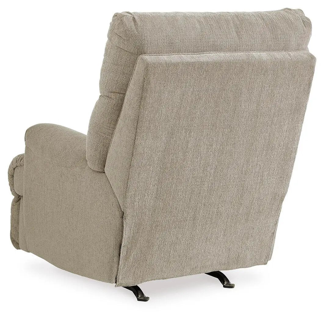 Man Fort - Rocker Recliner beige fabric upholstered rocker chair with cushioned back and arms on Tampa Home & Garden Store