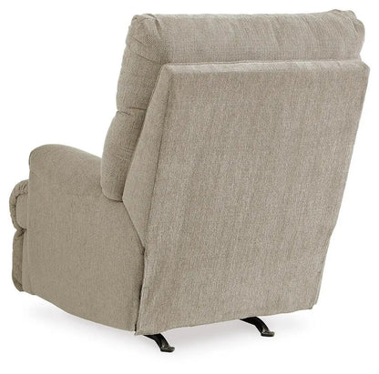 Man Fort - Rocker Recliner beige fabric upholstered rocker chair with cushioned back and arms on Tampa Home & Garden Store