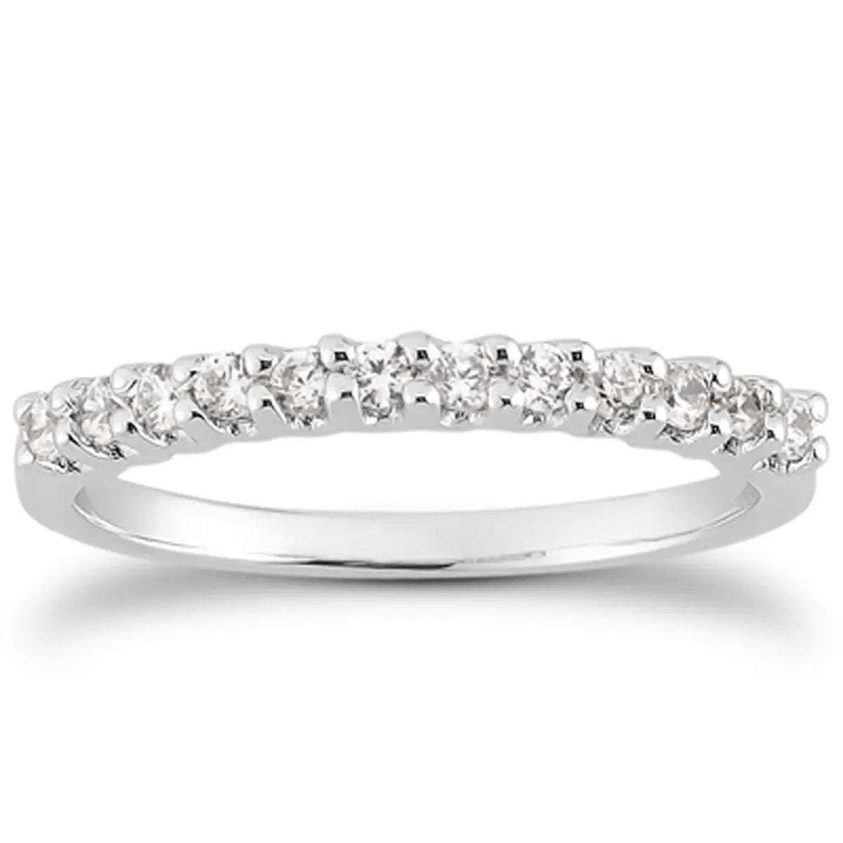 Ring 14k white gold diamond band with a shared-prong U setting on Tampa Home & Garden Store
