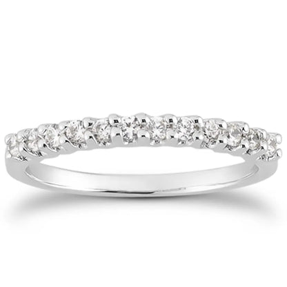 Ring 14k white gold diamond band with a shared-prong U setting on Tampa Home & Garden Store