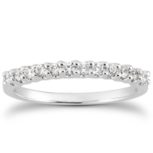 Ring 14k white gold diamond band with a shared-prong U setting on Tampa Home & Garden Store