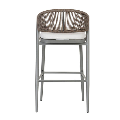 Outdoor Bar Stools With Scallop Cushion And Frame