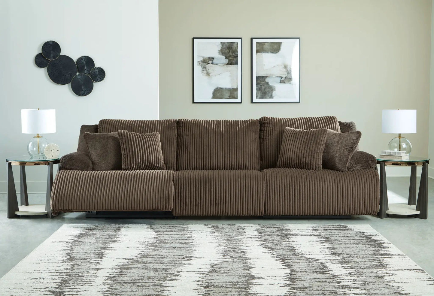 Top Tier Corduroy Reclining Sectional with Chaise