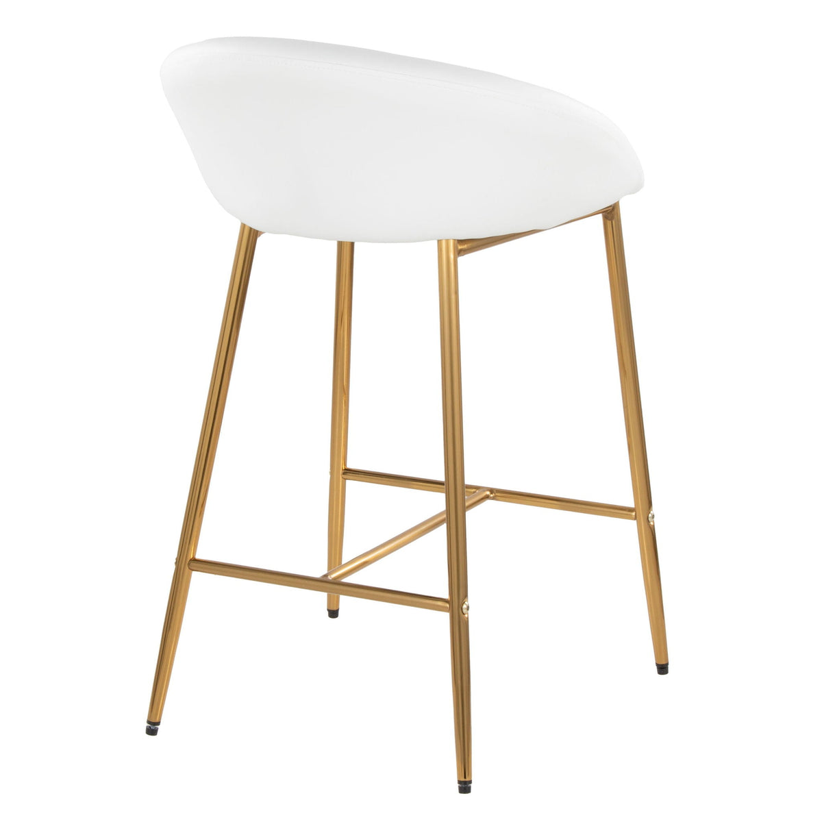 Glam Counter Stool Set white curved upholstered seat gold-tone legs HouseOfZazla on Tampa Home & Garden Store