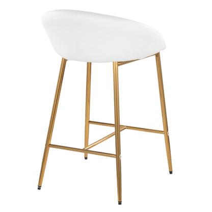 Glam Counter Stool Set white curved upholstered seat gold-tone legs HouseOfZazla on Tampa Home & Garden Store
