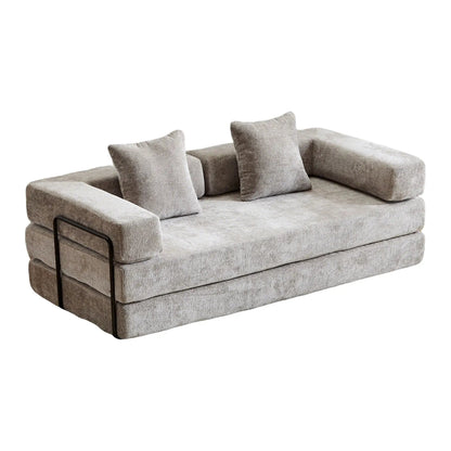 Convertible Floor Sofa Bed with Armrest